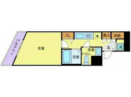 メゾン・ド・ヴィレ目黒(1K/11階)の間取り写真