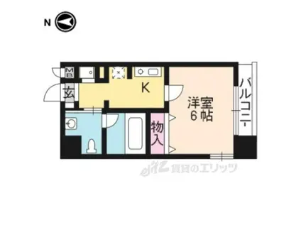 アーバンフラッツ四条西洞院(1K/11階)の間取り写真