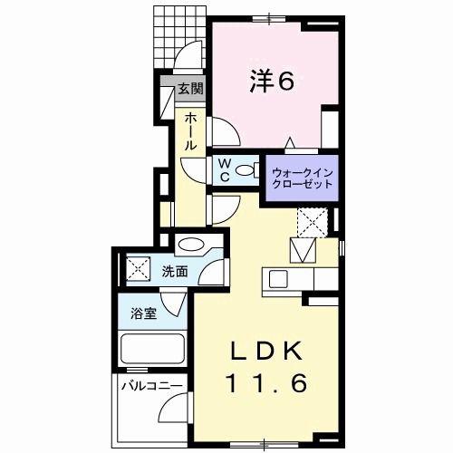 コンフォート名谷II(1LDK/1階)の間取り写真