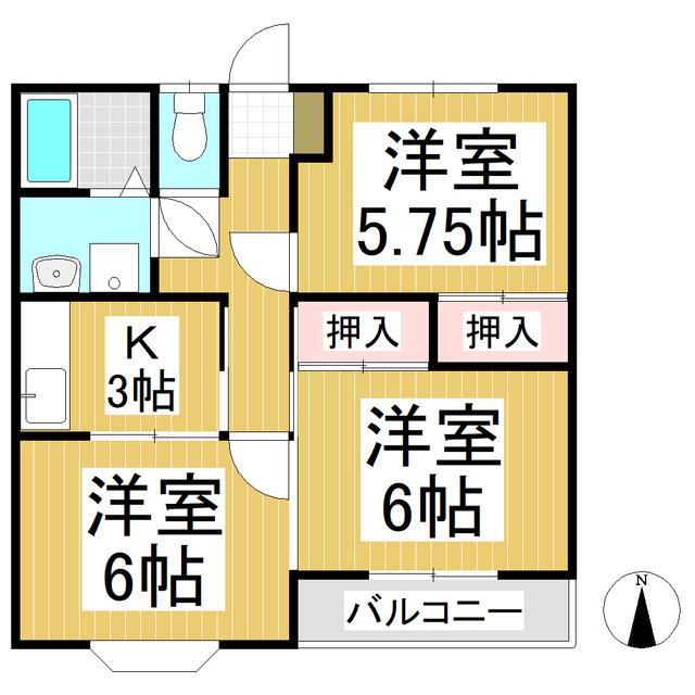 育英マンション(3K/1階)の間取り写真