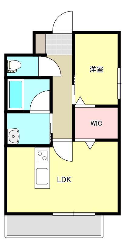レジデンス楽市II(1LDK/3階)の間取り写真