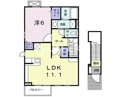  バモス・シバ(1LDK/2階)の間取り写真