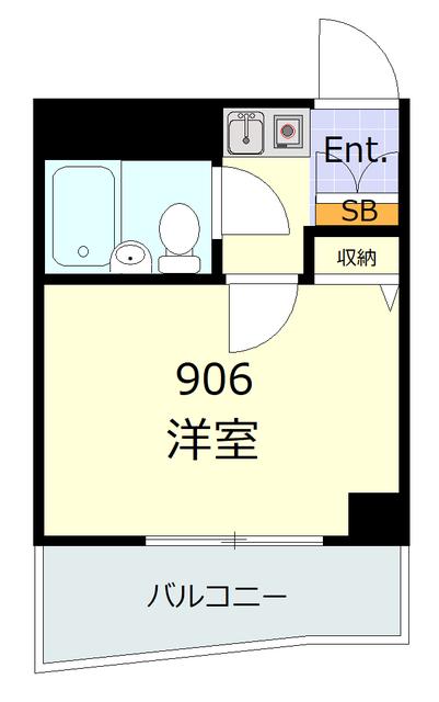 ライオンズプラザ鶴見中央(1K/9階)の間取り写真