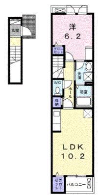 シュテルン(1LDK/2階)の間取り写真
