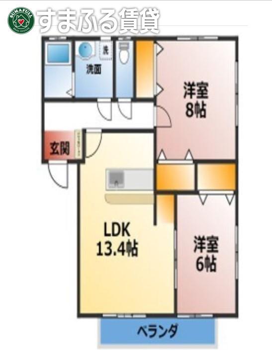 アメージングコートI(2LDK/1階)の間取り写真