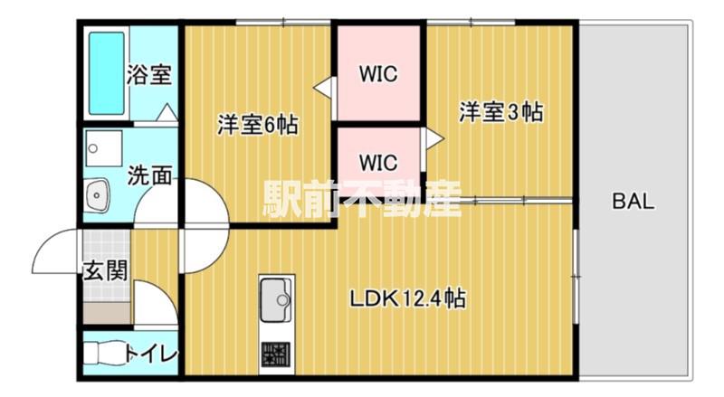 D-ROOM平田台(2LDK/3階)の間取り写真