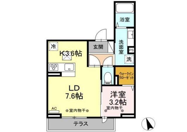 メゾン錦町(1LDK/3階)の間取り写真