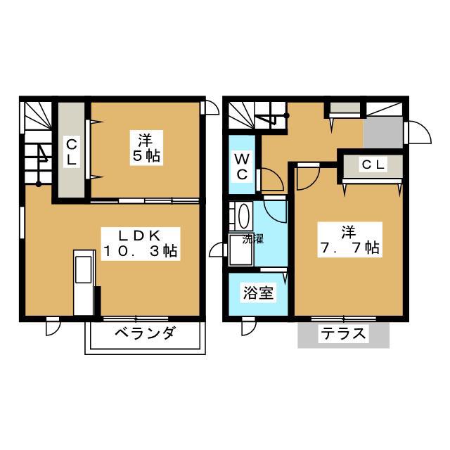 グラッサ(2LDK/1階)の間取り写真