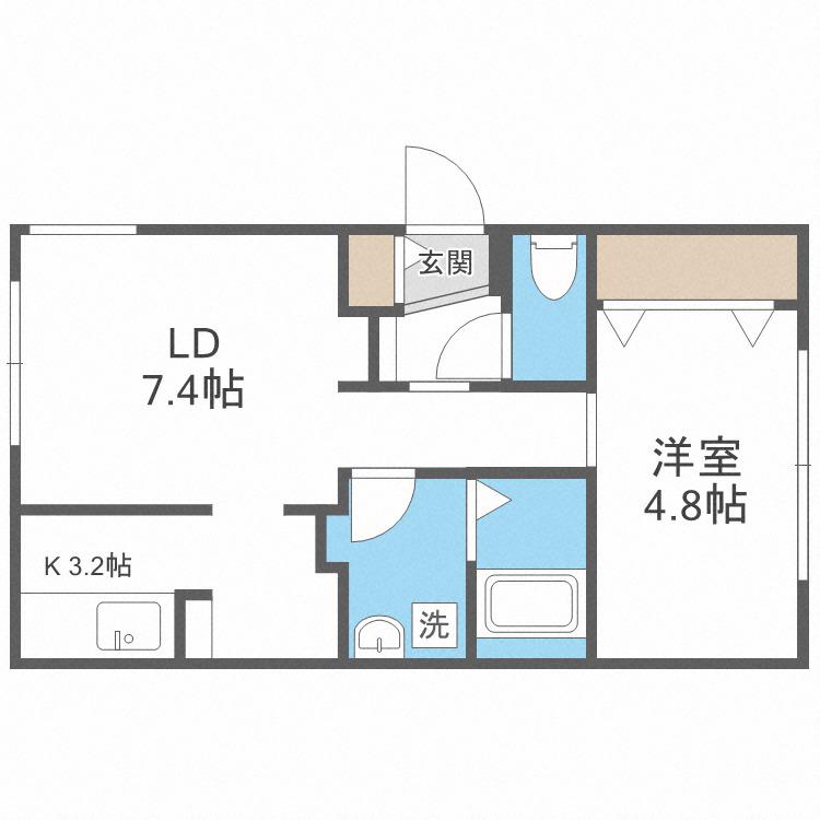 AMADEUS中島公園(1LDK/3階)の間取り写真