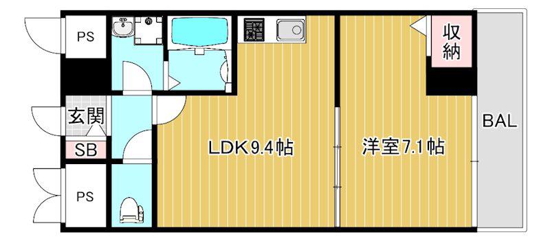ル・ボーシエル(1LDK/2階)の間取り写真