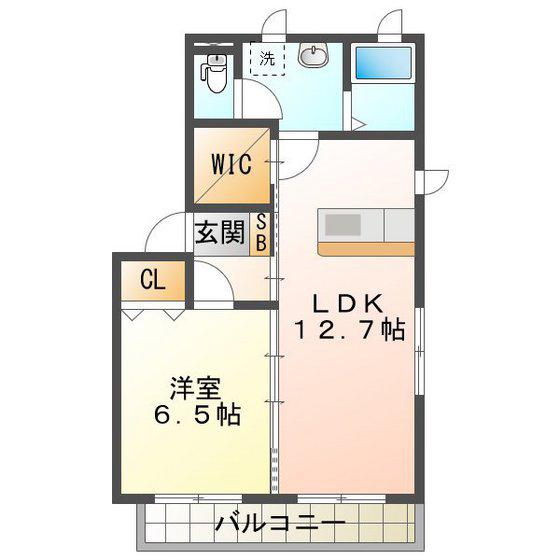 SGハウス鈴鹿 A棟(1LDK/2階)の間取り写真