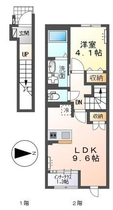 スターテラス南畝(1LDK/2階)の間取り写真