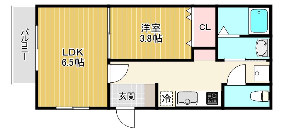 RETERASU光善寺(2K/1階)の間取り写真