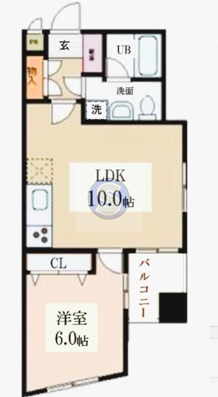 ルミエール北大路(1LDK/6階)の間取り写真
