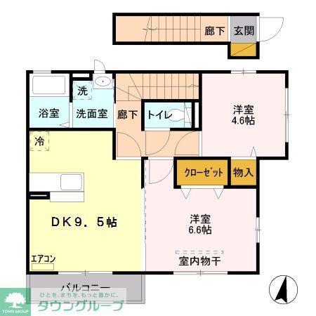 アーベイン桜丘(2LDK/2階)の間取り写真