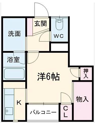 南町山岸ハイツ 1(1K/2階)の間取り写真