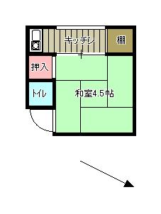 都営三田線 春日駅(東京) 徒歩4分 2階建 築81年(1K/2階)の間取り写真