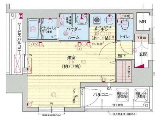 プレサンス名古屋STATIONザ・シティ(ワンルーム/7階)の間取り写真