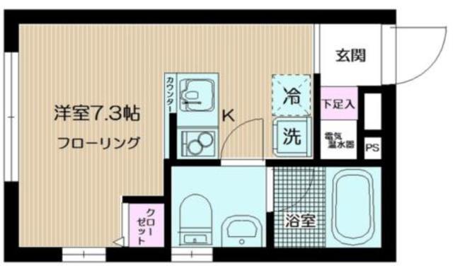 コローナ赤羽(ワンルーム/1階)の間取り写真