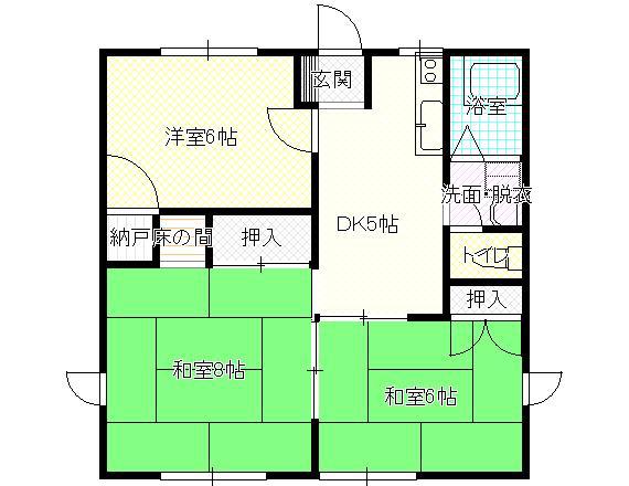 ナポール高見(3DK/1階)の間取り写真