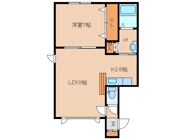 エルシエリート(1LDK/2階)の間取り写真