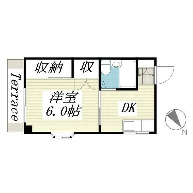 ジュネパレスコスギ(1DK/1階)の間取り写真
