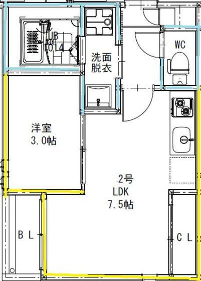 G-SMART COMODO(1LDK/1階)の間取り写真