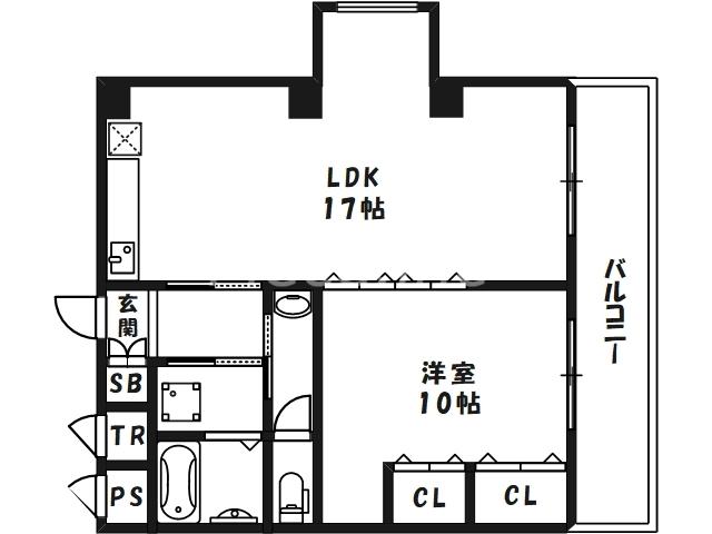 三恵グランドハイツ(1LDK/6階)の間取り写真