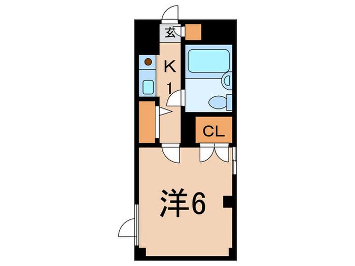 クレッセントSI-1(1K/1階)の間取り写真