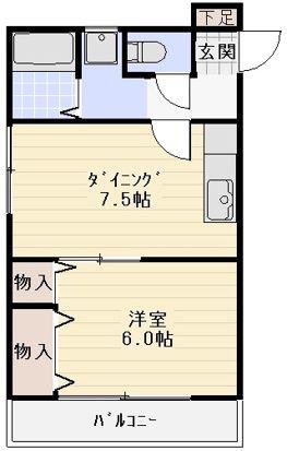 ベルエ亀有(1DK/2階)の間取り写真