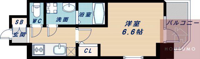 東三国NOAH(1K/7階)の間取り写真
