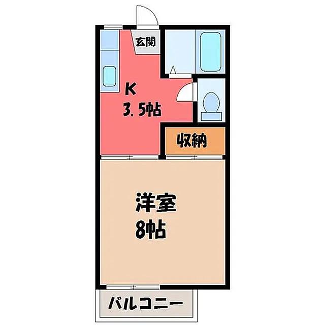 神田ハイツ(1K/2階)の間取り写真