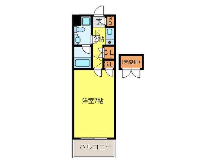 エトス高宮(1K/5階)の間取り写真