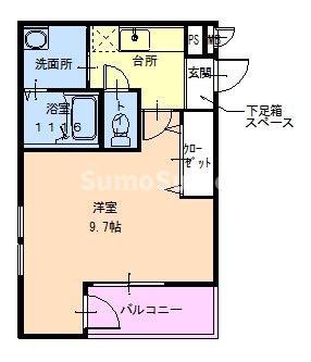 フジパレス武庫之荘V番館(1K/2階)の間取り写真