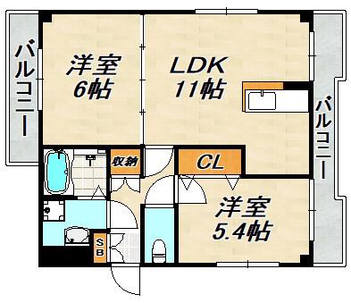 トアピエス須磨(2LDK/9階)の間取り写真