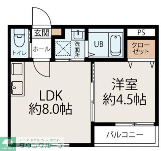ミキハウス南三咲(1LDK/2階)の間取り写真