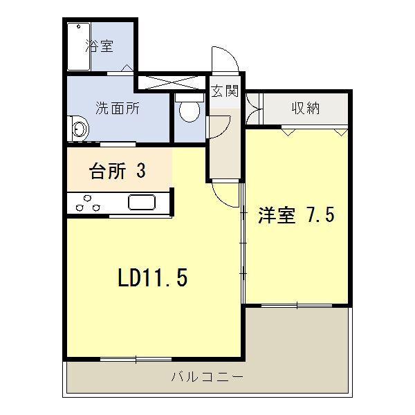 エクセル(1LDK/6階)の間取り写真