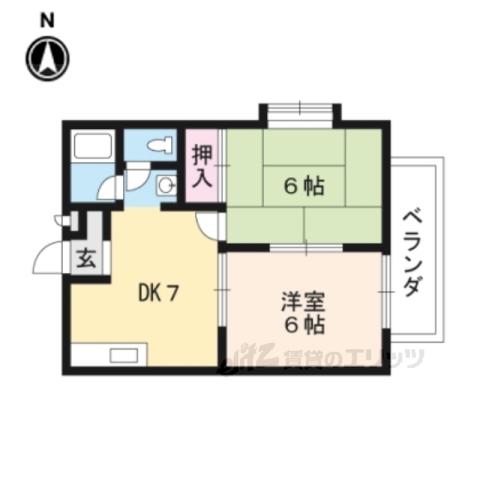 SEA OAKSⅡ(2DK/1階)の間取り写真