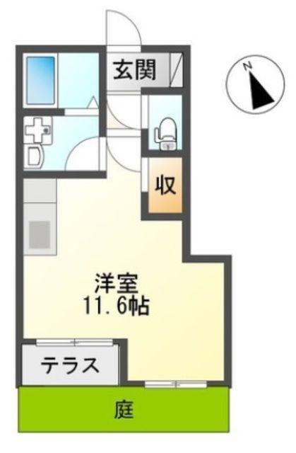ダブルクインテット(ワンルーム/1階)の間取り写真