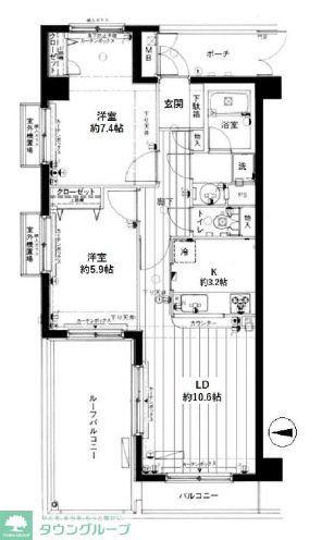 ファミール中野(2LDK/2階)の間取り写真