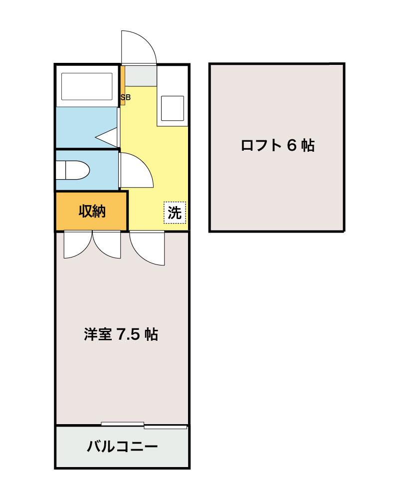 STAGE N.7(1K/1階)の間取り写真