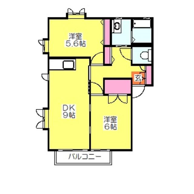 グランパルクD(2DK/1階)の間取り写真