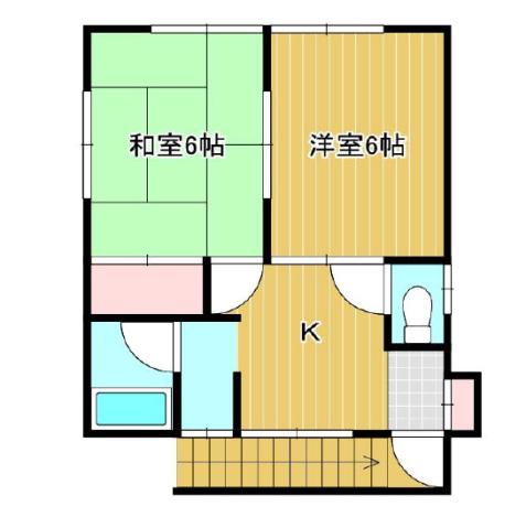 原コーポ(2DK/1階)の間取り写真