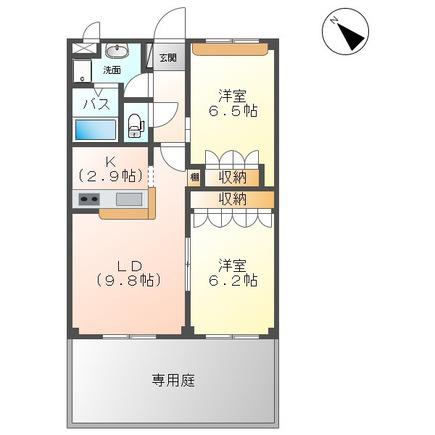 カーフェイ(2LDK/2階)の間取り写真