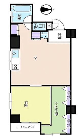 セザール小岩マンション(1DK/2階)の間取り写真