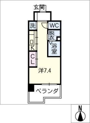 ATRIO鶴舞(ワンルーム/9階)の間取り写真