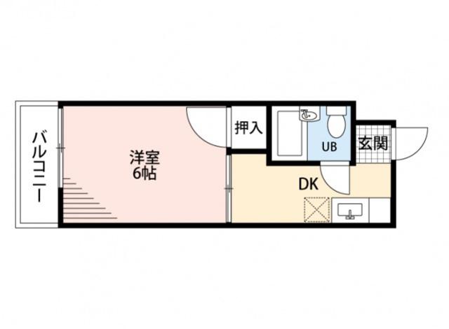Kビル(1DK/3階)の間取り写真