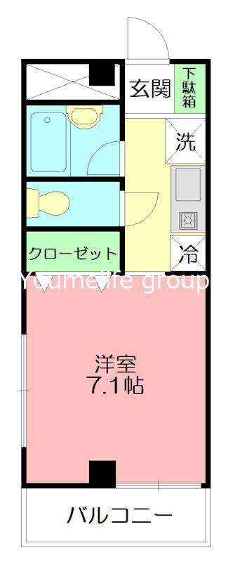 ミレニアムヒルズ(ワンルーム/2階)の間取り写真