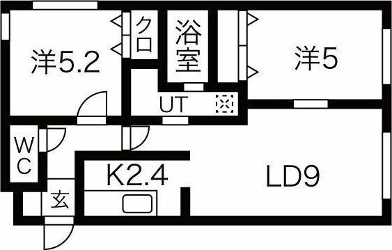 コアハート菊水(2LDK/4階)の間取り写真