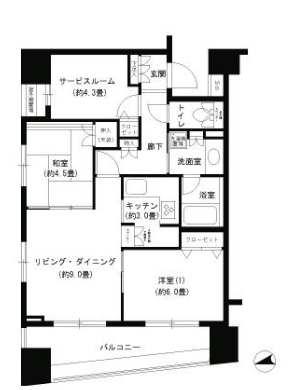 パークキューブ浅草田原町(2SLDK/8階)の間取り写真